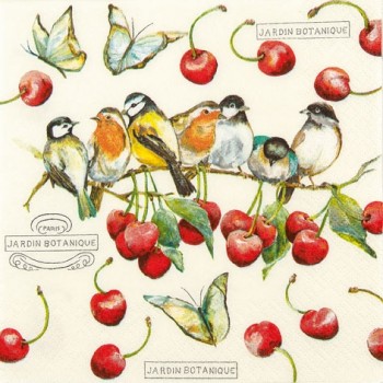 Χαρτοπετσέτα για Decoupage, Cherry Birds / 211530