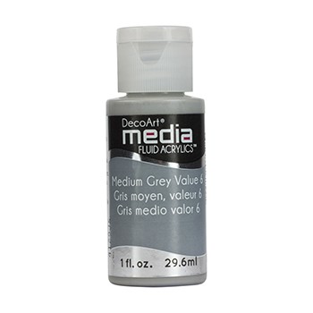 DecoArt Media Fluid Acrylics - Medium Grey Value 6