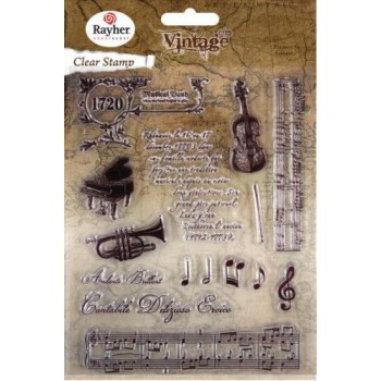 Σετ Σφραγίδες Σιλικόνης, 1-12,5cm, Vintage Music