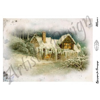Σετ Ριζόχαρτα Artistic Design για Decoupage Α4, Vintage Christmas / AD4001