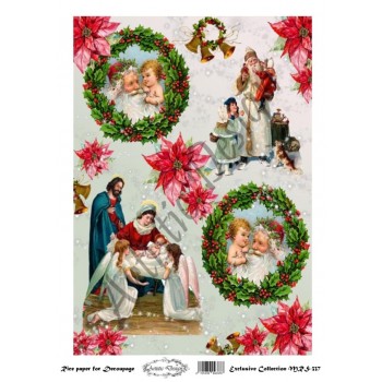 Χριστουγεννιάτικο Ριζόχαρτο Artistic Design για Decoupage Α4, Christmas Icons / MRS337