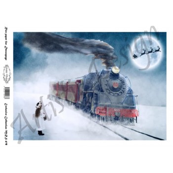 Χριστουγεννιάτικο Ριζόχαρτο Artistic Design για Decoupage Α4, Christmas Train / MRS478