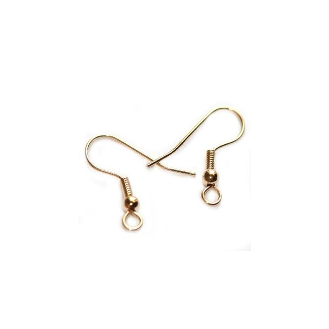 Επίχρυσο (Gold Plated) Hook με Μπίλια & Σπείρα 2cm (10τεμ)