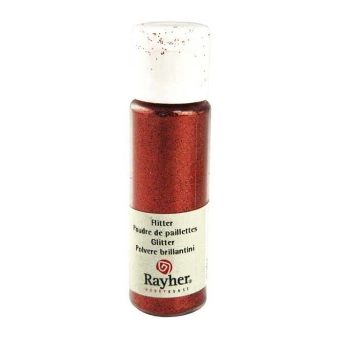 Glitter σε σκόνη (PET Extra Fine Glitter) 20ml - Light Red