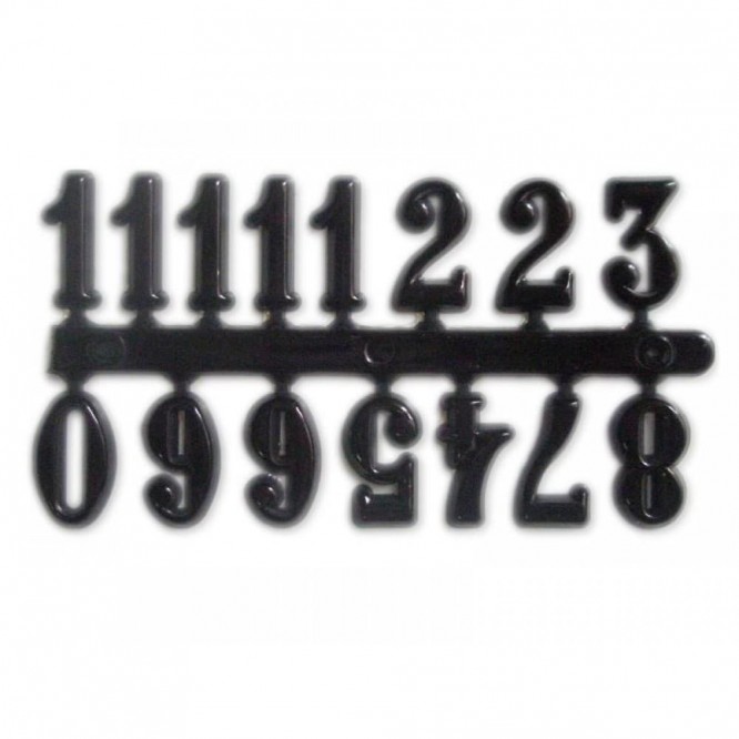 Πλαστικοί Αυτοκόλλητοι Αριθμοί Ρολογιού Μαύροι (ύψος 15mm)