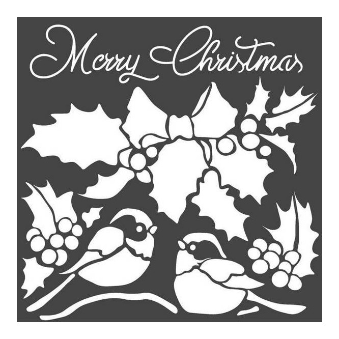 Mix Media Χονδρό Στένσιλ (Stencil) Stamperia 18x18cm, Merry Christmas / KSTDQ46