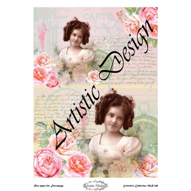 Ριζόχαρτο Artistic Design για Decoupage 30x40cm, Vintage Girl / MR228