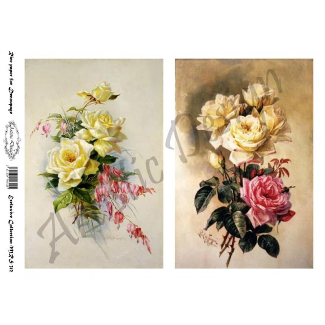 Ριζόχαρτο Artistic Design για Decoupage A4, French Flowers / MRS312