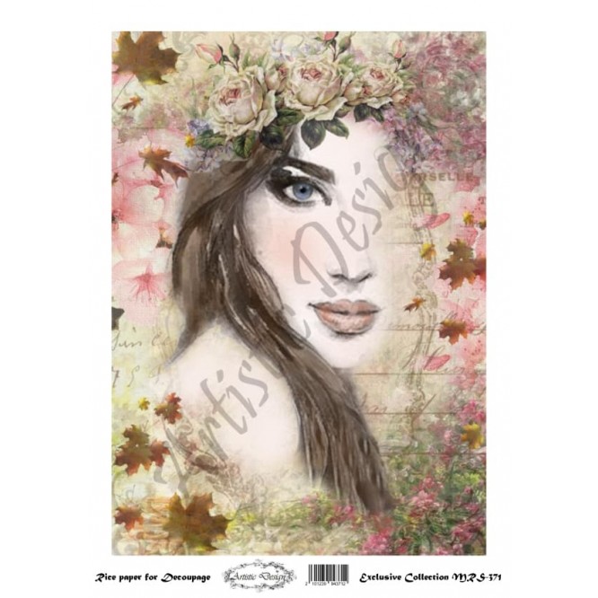 Ριζόχαρτο Artistic Design για Decoupage A4, Portrait (Πρόσωπο Γυναίκας) / MRS371
