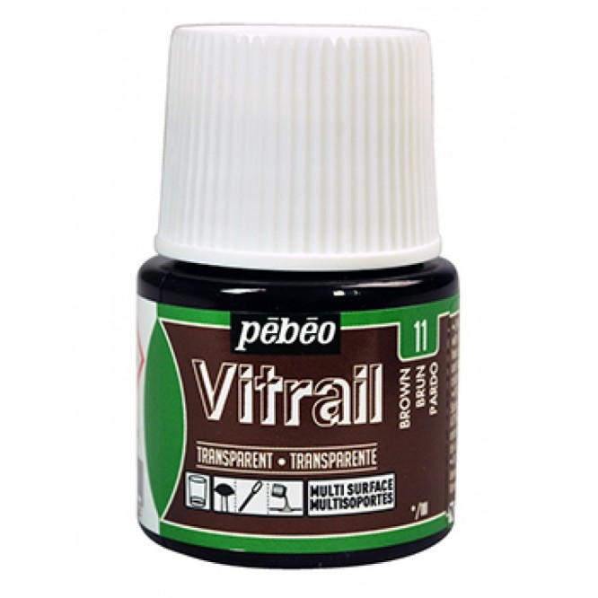 Pebeo Vitrail Trasparent Colour (Διάφανo σμάλτo διαλύτη) 45ml, Brown