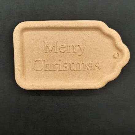 Ξυλόγλυπτο Διακοσμητικό Ταμπελάκι "Merry Christmas" 10x5.8cm