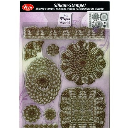 Σφραγίδα Σιλικόνης Viva Decor 14 x 18cm, Crochet Motives