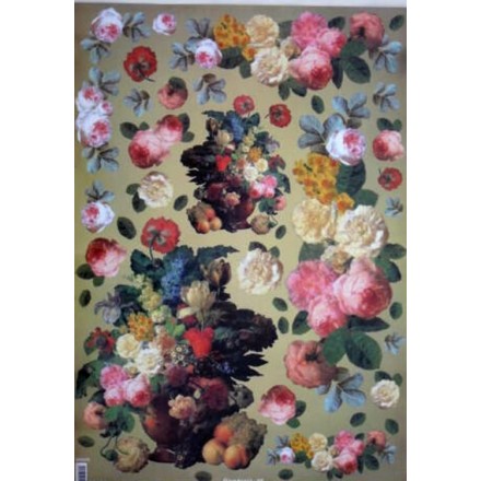 Χαρτί για Decoupage Stamperia 50 x 70cm, Flowers / DFG205