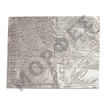 Μεταλλικό Ασημί Ανάγλυφο Φύλλο ~18 x 14,5 x 0.007cm / EML0003S