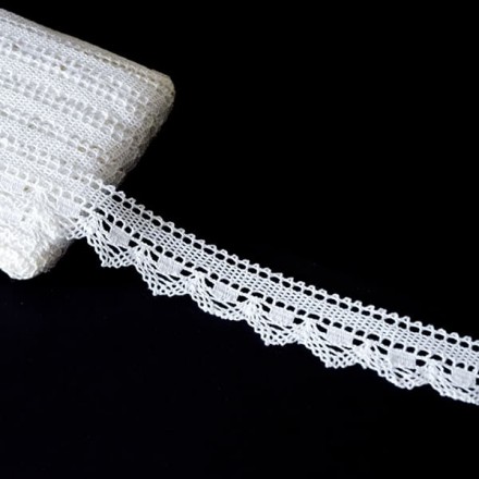 Βαμβακερή Δαντέλα Λευκή (4cm x 1m) / LACE047