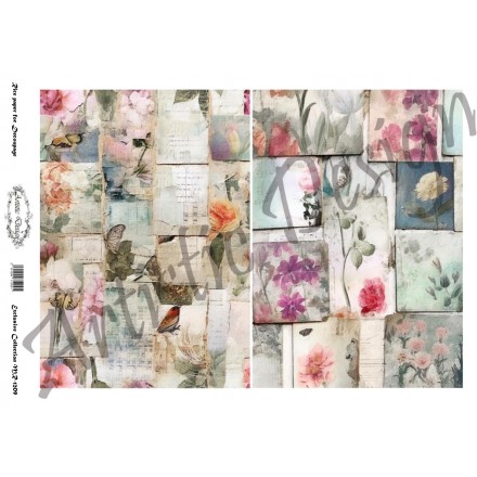 Ριζόχαρτο Artistic Design για Decoupage 30x40cm, Pastel Flowers / MR1209