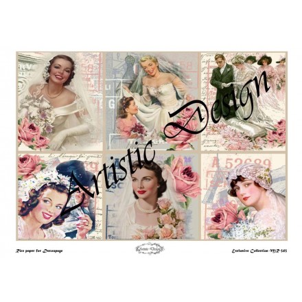 Ριζόχαρτο Artistic Design για Decoupage 30x40cm, Vintage Brides / MR343