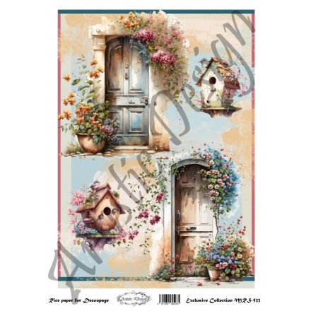 Ριζόχαρτο Artistic Design για Decoupage Α4, Doors & Birdhouses / MRS523