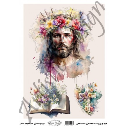 Ριζόχαρτο Artistic Design για Decoupage Α4, Jesus Christ / MRS528