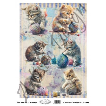 Ριζόχαρτο Artistic Design για Decoupage Α4, Kittens / MRS545
