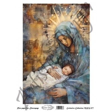 Ριζόχαρτο Artistic Design για Decoupage Α4, Christmas Holy Family / MRS577