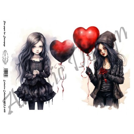Ριζόχαρτο Artistic Design για Decoupage Α4, Valentine Gothic Girl / MRS650