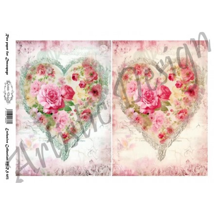 Ριζόχαρτο Artistic Design για Decoupage Α4, Valentine Heart / MRS653