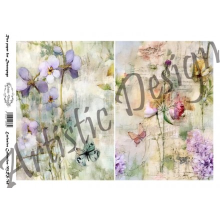 Ριζόχαρτο Artistic Design για Decoupage Α4, Pastel Flowers / MRS765