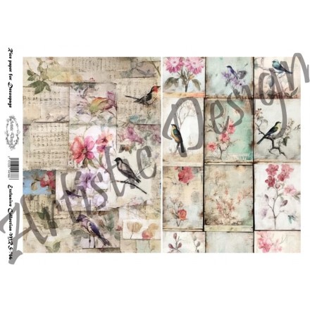 Ριζόχαρτο Artistic Design για Decoupage Α4, Pastel Flowers / MRS766