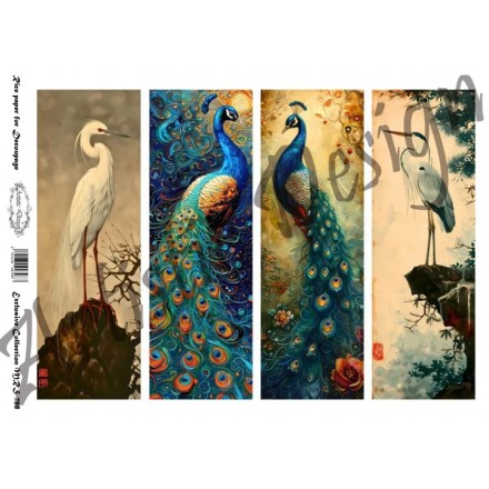 Ριζόχαρτο Artistic Design για Decoupage Α4, Peacocks & Herons / MRS798