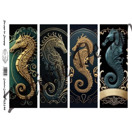 Ριζόχαρτο Artistic Design για Decoupage Α4, Seahorse Art Nouveau / MRS810