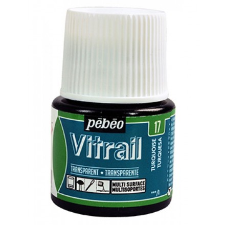 Pebeo Vitrail Trasparent Colour (Διάφανo σμάλτo διαλύτη) 45ml, Turquoise