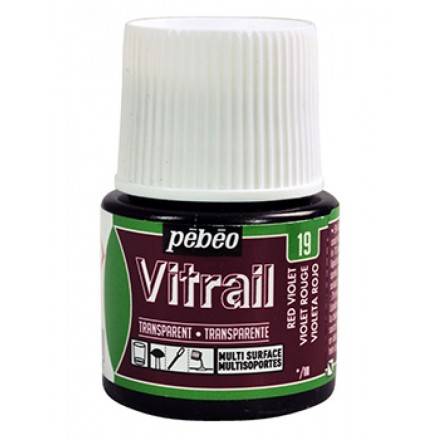 Pebeo Vitrail Trasparent Colour (Διάφανo σμάλτo διαλύτη) 45ml, Red Violet