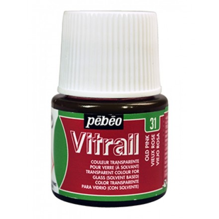 Pebeo Vitrail Trasparent Colour (Διάφανo σμάλτo διαλύτη) 45ml, Old Pink
