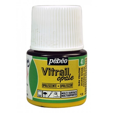 Pebeo Vitrail Opaque Colour (Ημιδιαφανές σμάλτo διαλύτη) 45ml), Sun Yellow