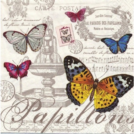 Χαρτοπετσέτα για Decoupage, Papillons / 414-PAPI
