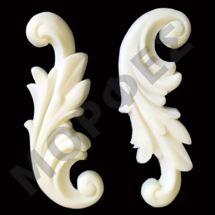 Διακοσμητικό Ελαστικής Ρητίνης "Swirls" 11x3.5cm, 2 τεμάχια