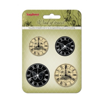 Διπλόκαρφα (black and beige clocks, 4τεμ)